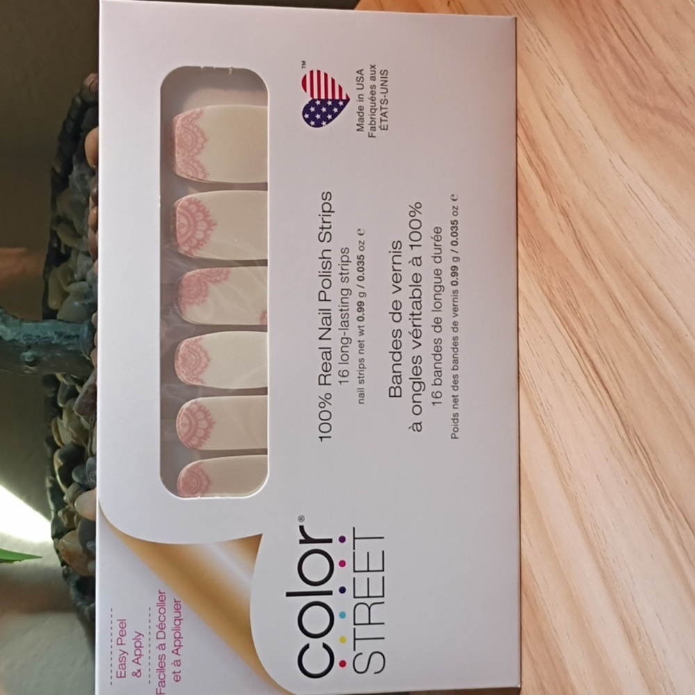 *Retired* Color Street Blush and White Nail Strips "Lace The Facts"